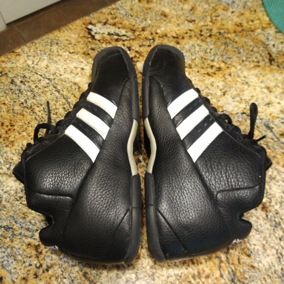 RARE 2003 Adidas Core Black Mens US 9.5 Retro Basketball Sneakers Lace Up 041487 - Picture 8 of 11